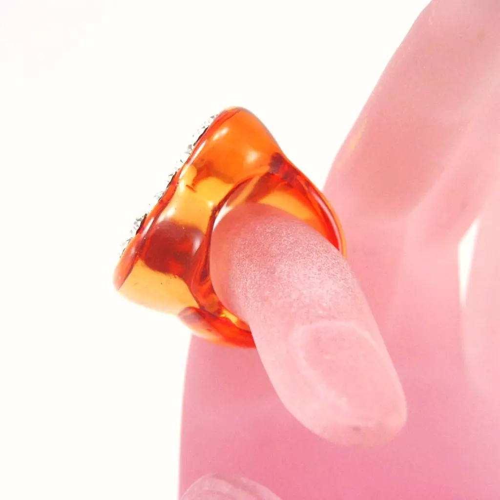 Les Trésors De Lily Bague 'Illuminations' Coeur Orange [F2262]
