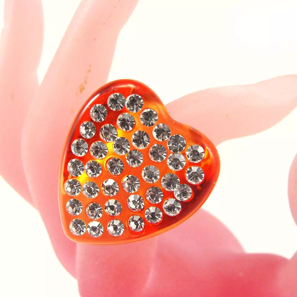Les Trésors De Lily Bague 'Illuminations' Coeur Orange [F2262]