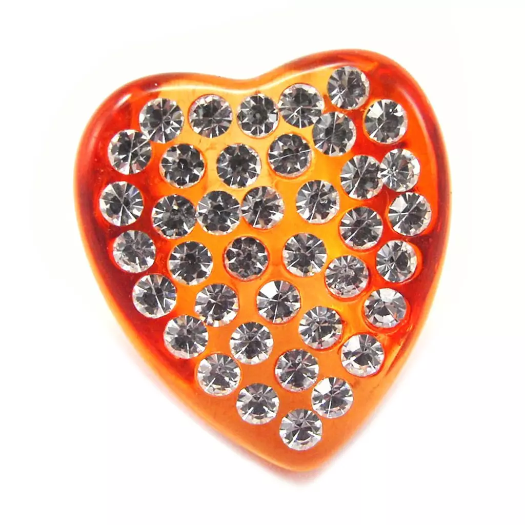 les trésors de lily Bague 'Illuminations' Coeur Orange [F2262]