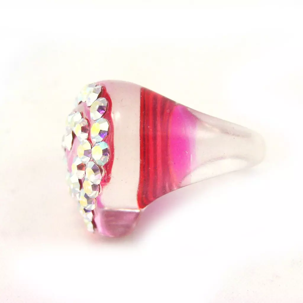 Les Trésors De Lily Bague 'Illuminations' Coeur Rose [F2304]