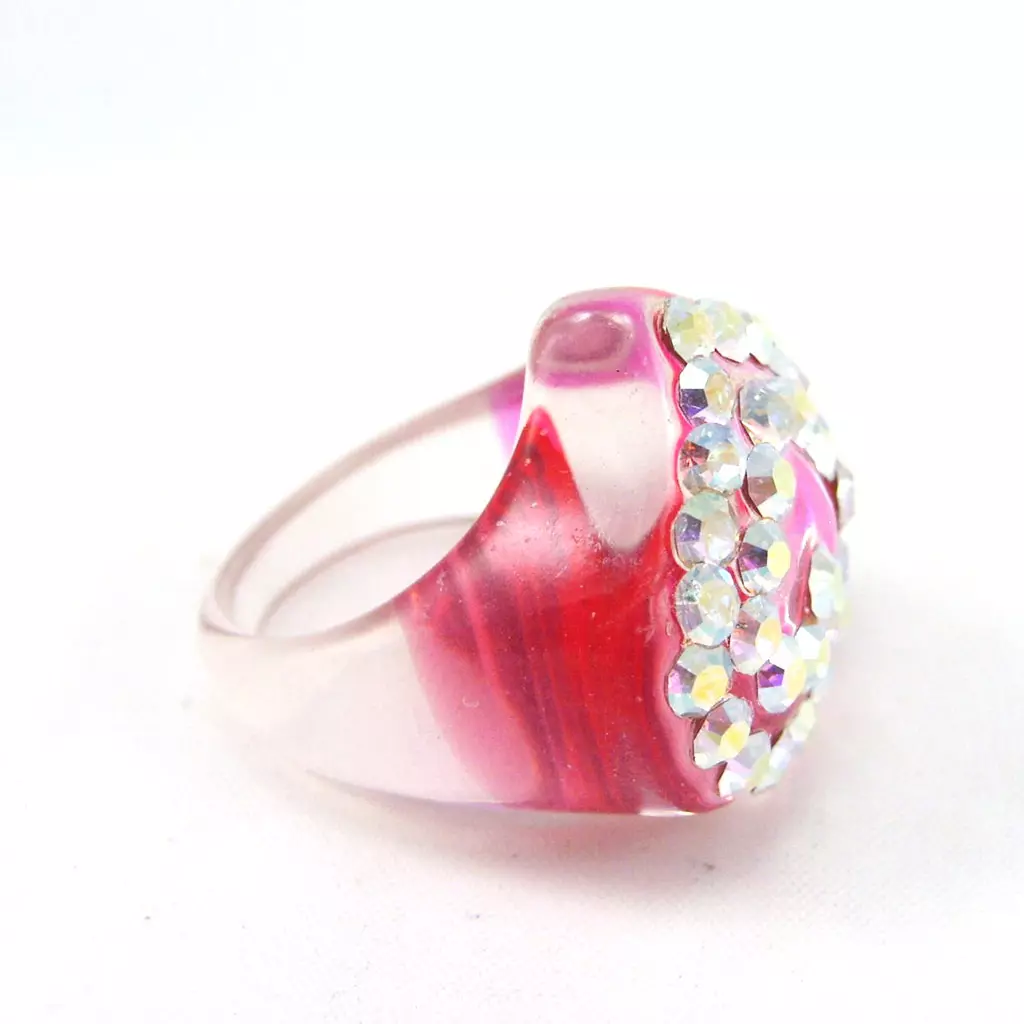 Les Trésors De Lily Bague 'Illuminations' Coeur Rose [F2304]