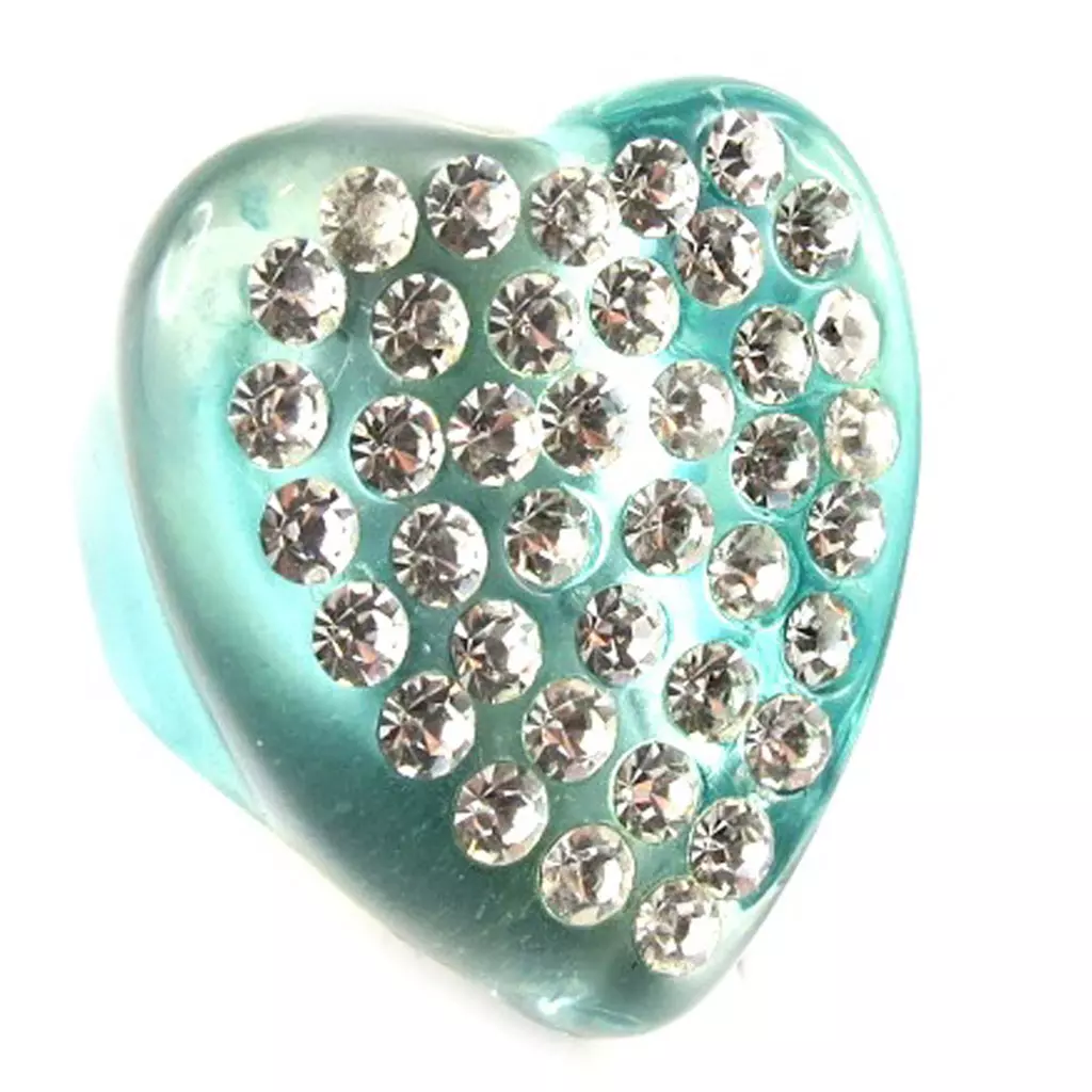 Les Trésors De Lily Bague 'Illuminations' Coeur Turquoise [F2261]