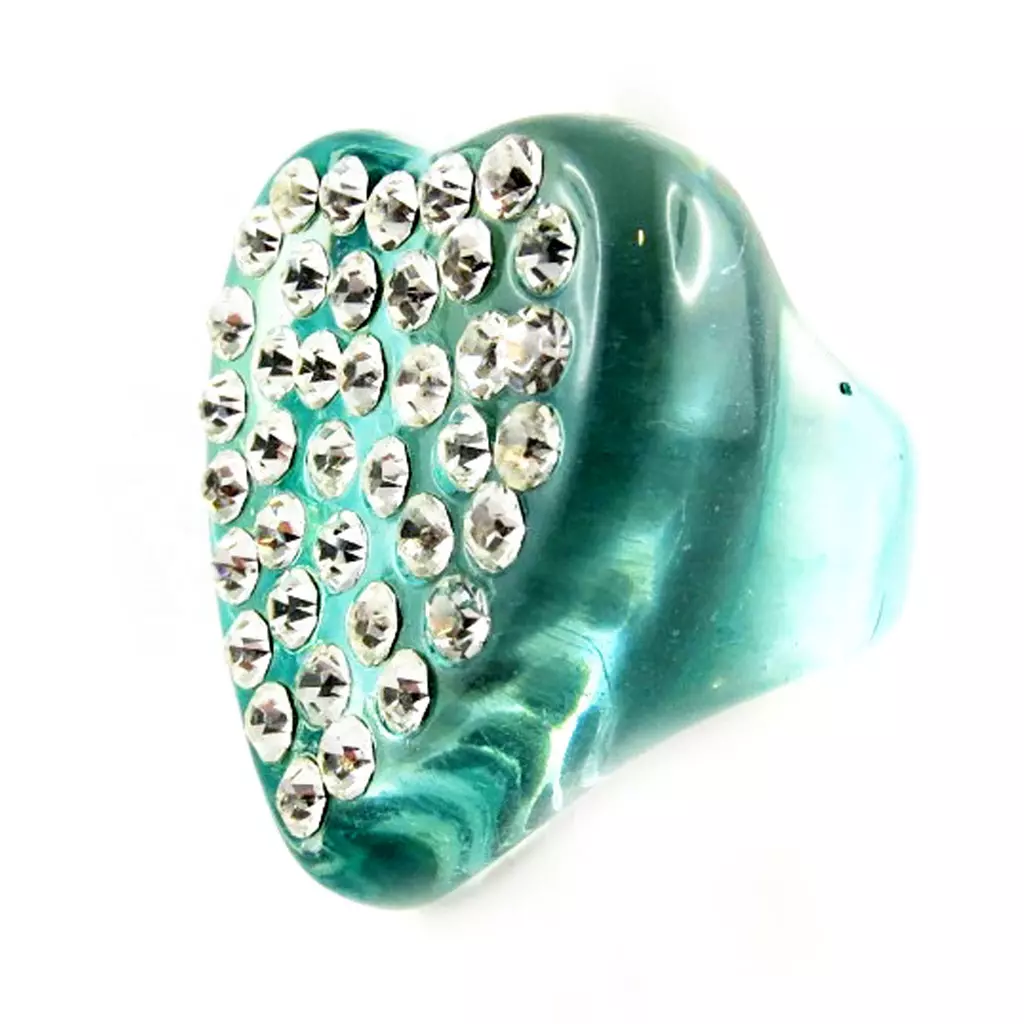 Les Trésors De Lily Bague 'Illuminations' Coeur Turquoise [F2261]