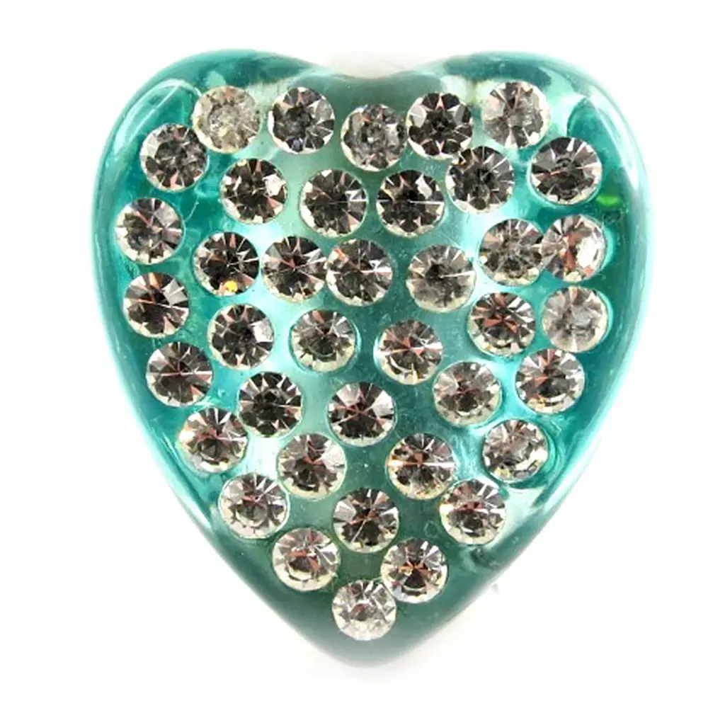les trésors de lily Bague 'Illuminations' Coeur Turquoise [F2261]