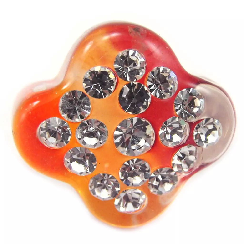 les trésors de lily Bague 'Illuminations' Orange [F2323]