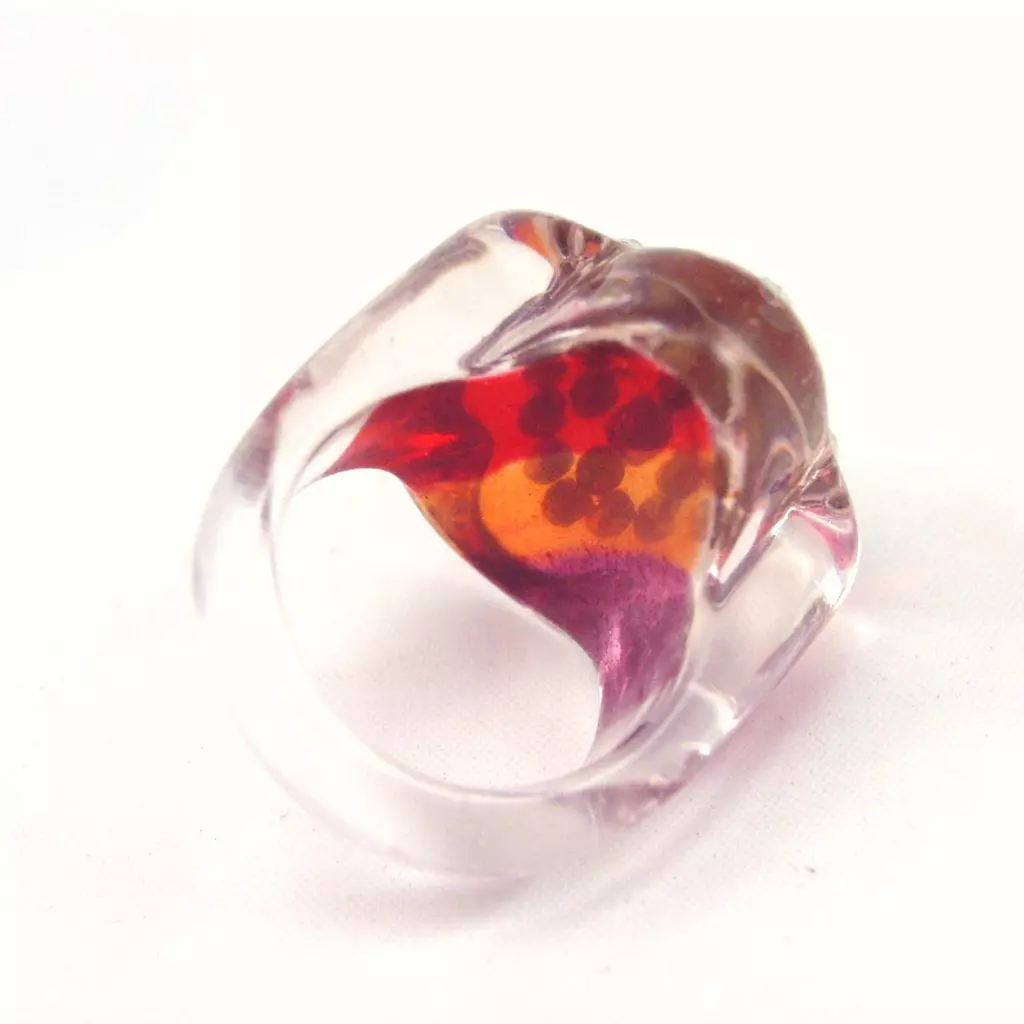 Les Trésors De Lily Bague 'Illuminations' Rouge [F2324]