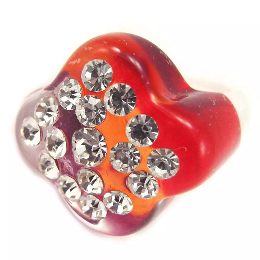 les trésors de lily Bague 'Illuminations' Rouge [F2324]