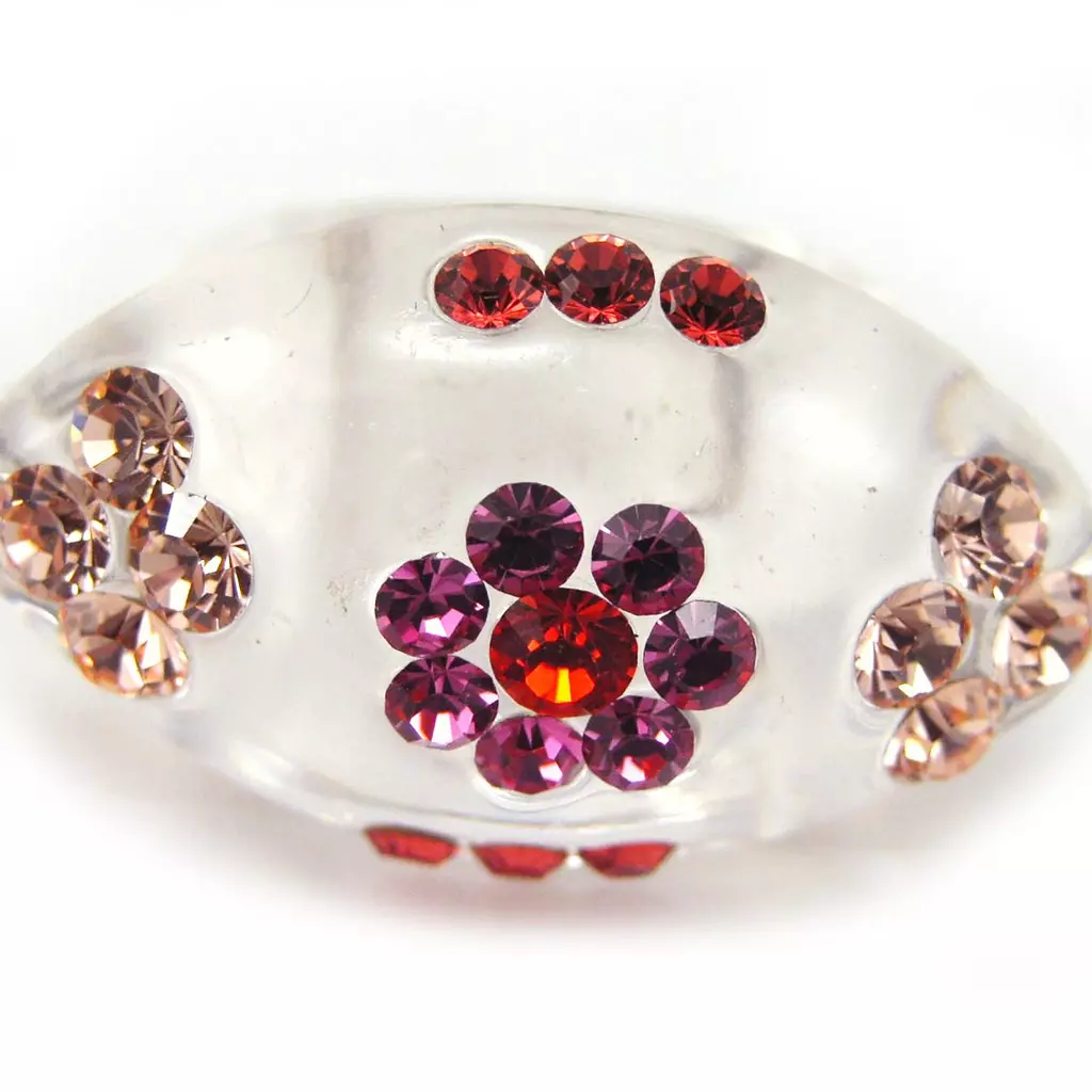 les trésors de lily Bague 'Illuminations' Rouge Rose [F2499]