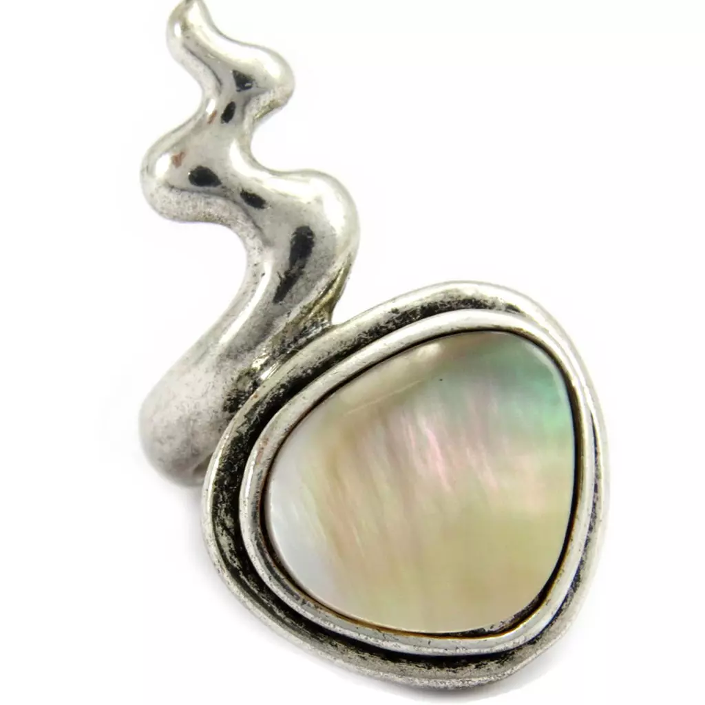 les trésors de lily Bague 'Kilimanjaro' beige argenté [G2925]