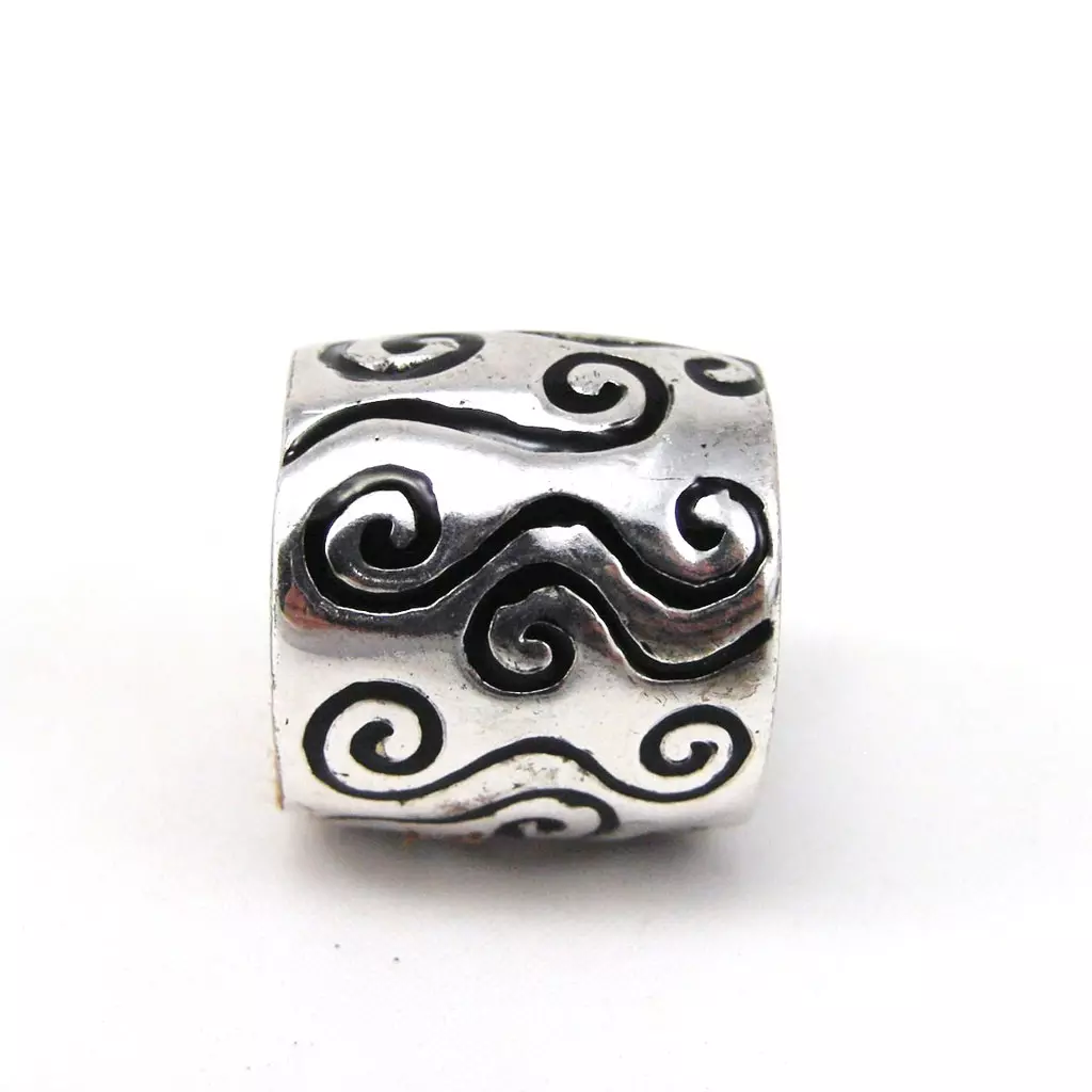 Les Trésors De Lily Bague 'Kilimanjaro' Noire Argenté 20 Mm [F1741]