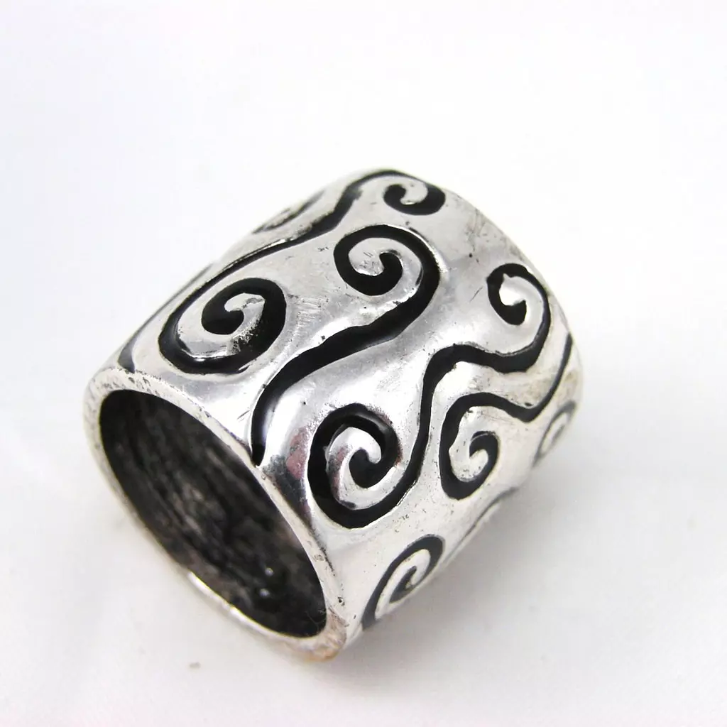 Les Trésors De Lily Bague 'Kilimanjaro' Noire Argenté 20 Mm [F1741]