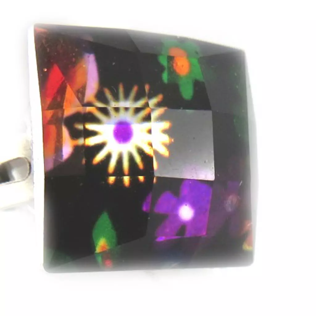 les trésors de lily Bague 'Liberty' tutti frutti 15x15 mm [R6948]