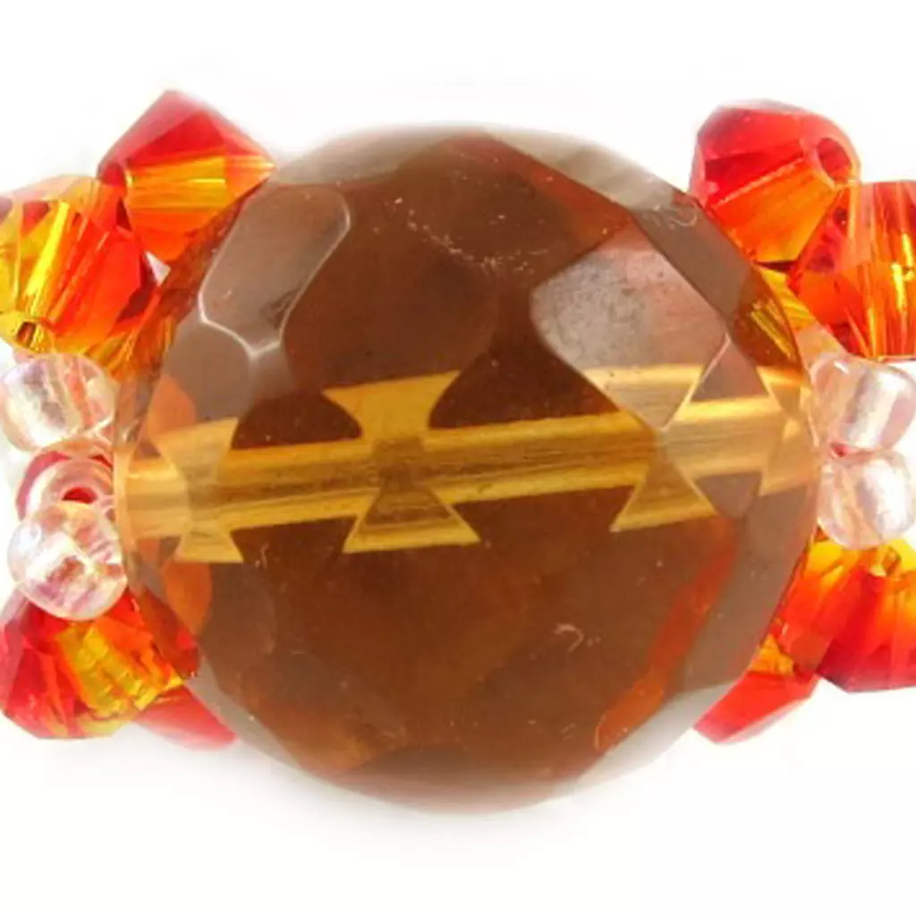 Les Trésors De Lily Bague 'Mineralia' Orange Blanc [B8832]
