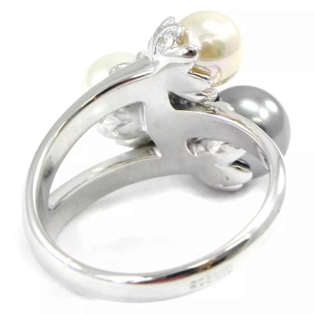 Les Trésors De Lily Bague 'Pearl Beauty' Gris Blanc Rose [I3230]