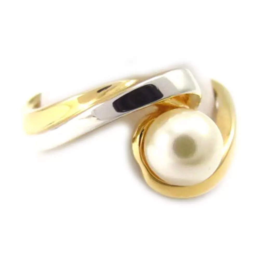 Les Trésors De Lily Bague 'Pearl Beauty' Ivoire Doré [K4661]