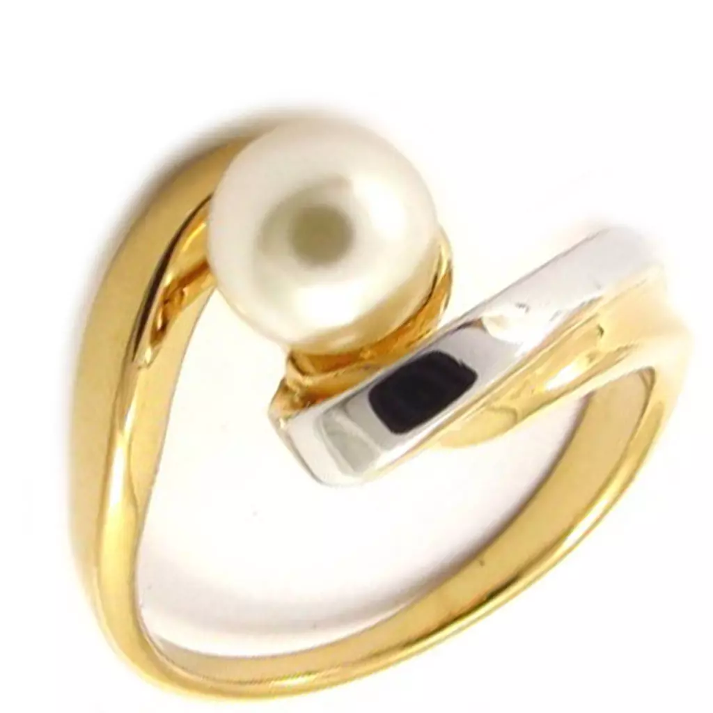 Les Trésors De Lily Bague 'Pearl Beauty' Ivoire Doré [K4661]