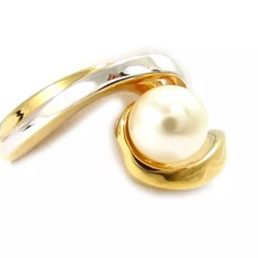 Les Trésors De Lily Bague 'Pearl Beauty' Ivoire Doré [K4661]