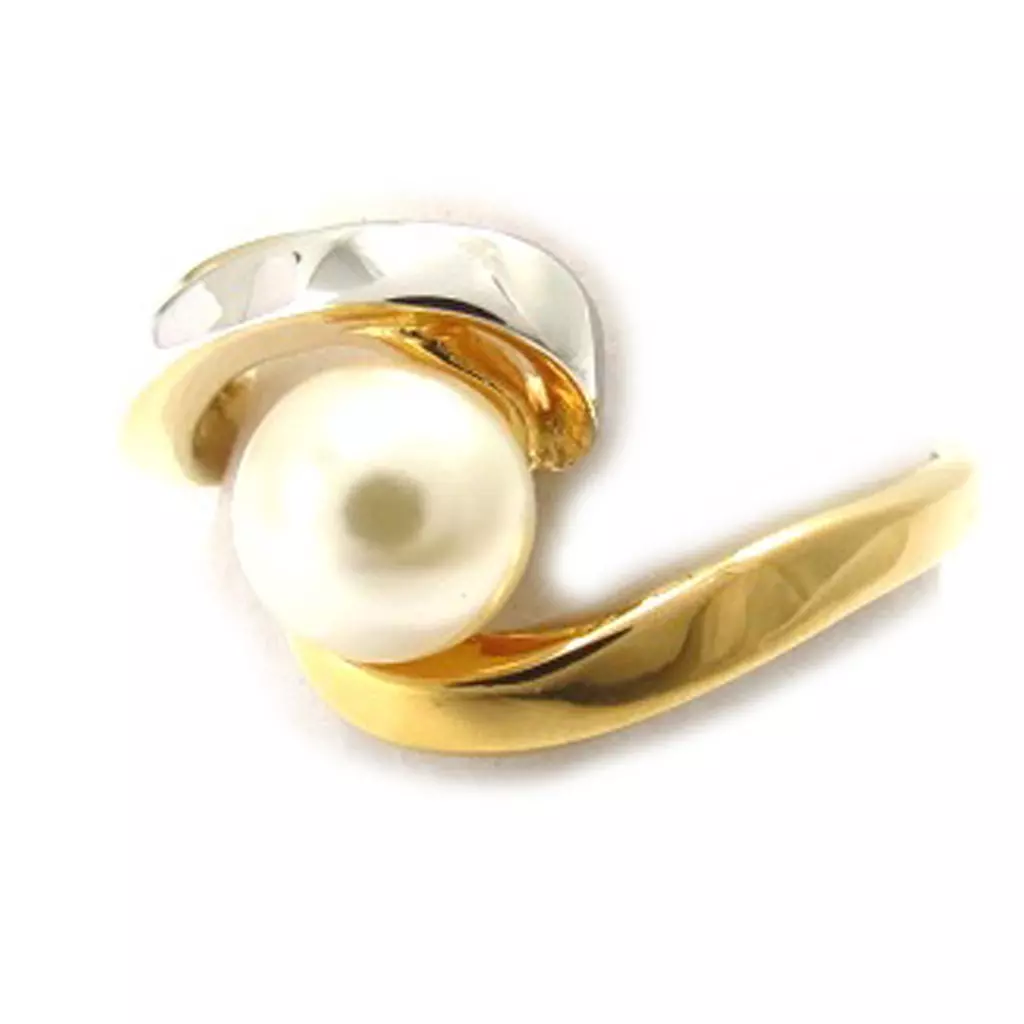 les trésors de lily Bague 'Pearl Beauty' ivoire doré [K4661]