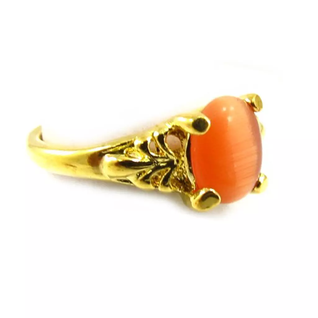 Les Trésors De Lily Bague 'Scarlett' Orange 8x6 Mm [K7445]