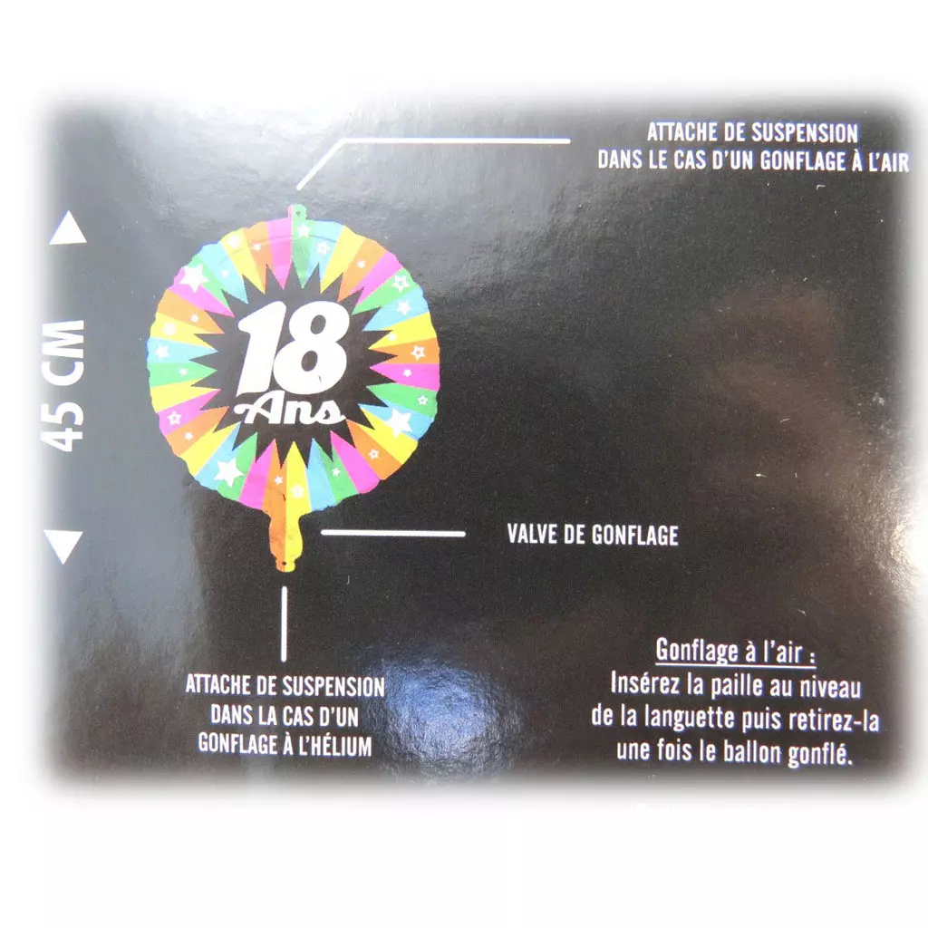 Les Trésors De Lily Ballon Métallique '18 Ans' Tutti Frutti 45 Cm [P5351]