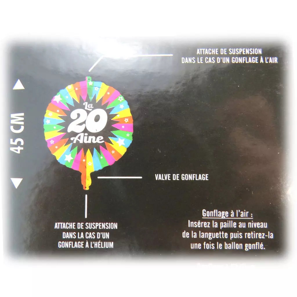 Les Trésors De Lily Ballon Métallique '20 Ans' Tutti Frutti 45 Cm [P5352]