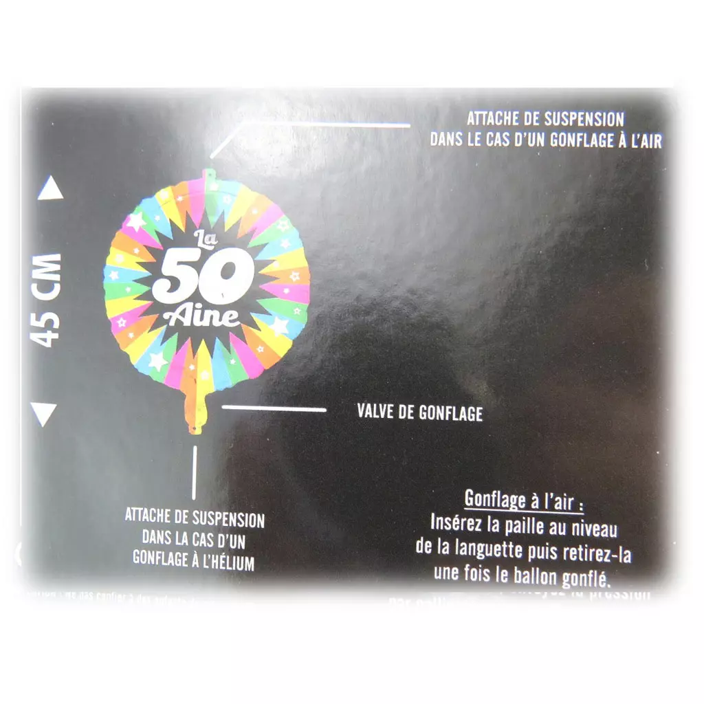 Les Trésors De Lily Ballon Métallique '50 Ans' Tutti Frutti 45 Cm [P5355]