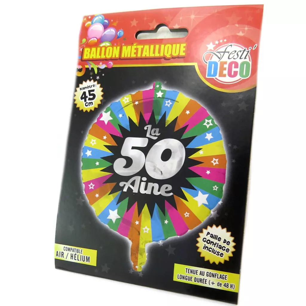 Les Trésors De Lily Ballon Métallique '50 Ans' Tutti Frutti 45 Cm [P5355]