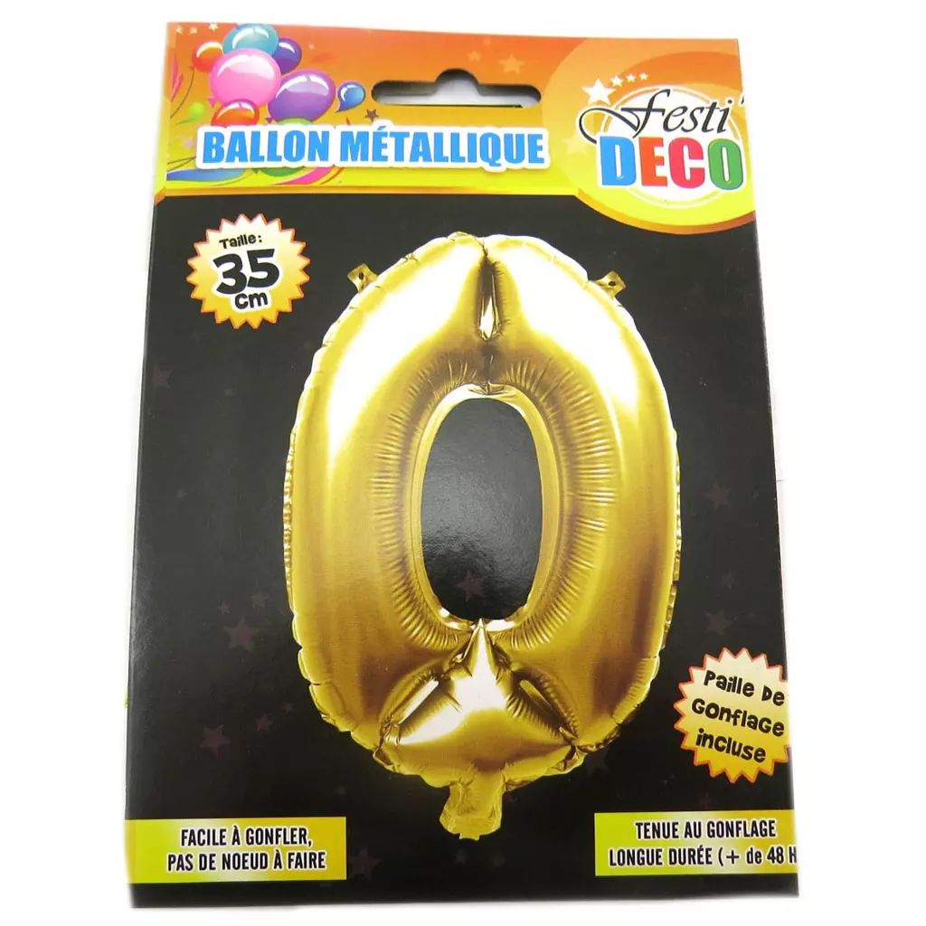 les trésors de lily Ballon métallique 'Chiffre 0' doré 35 cm [P8529]