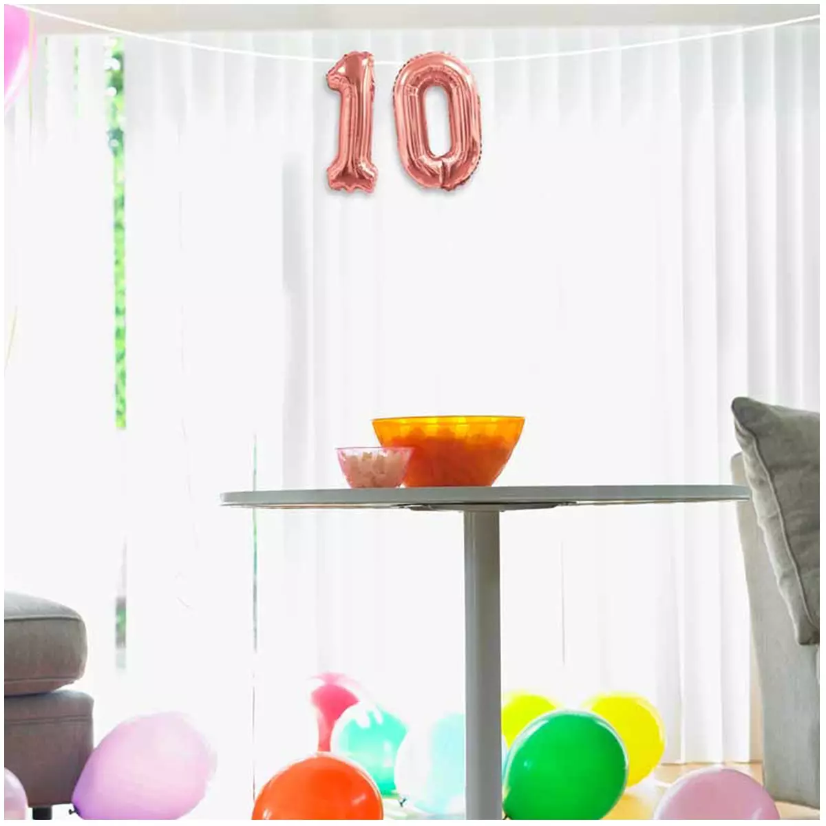 Les Trésors De Lily Ballon Métallique 'Chiffre 0' Doré Rosé 35 Cm [Q5456]