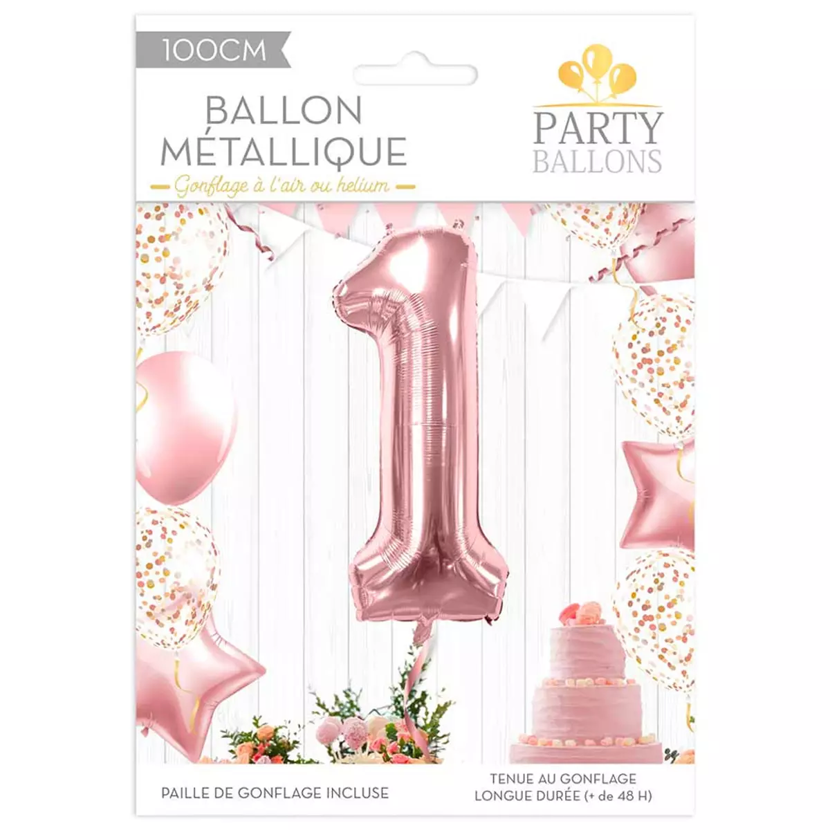 Les Trésors De Lily Ballon Métallique 'Chiffre 1' Rosé 1 M [R1832]