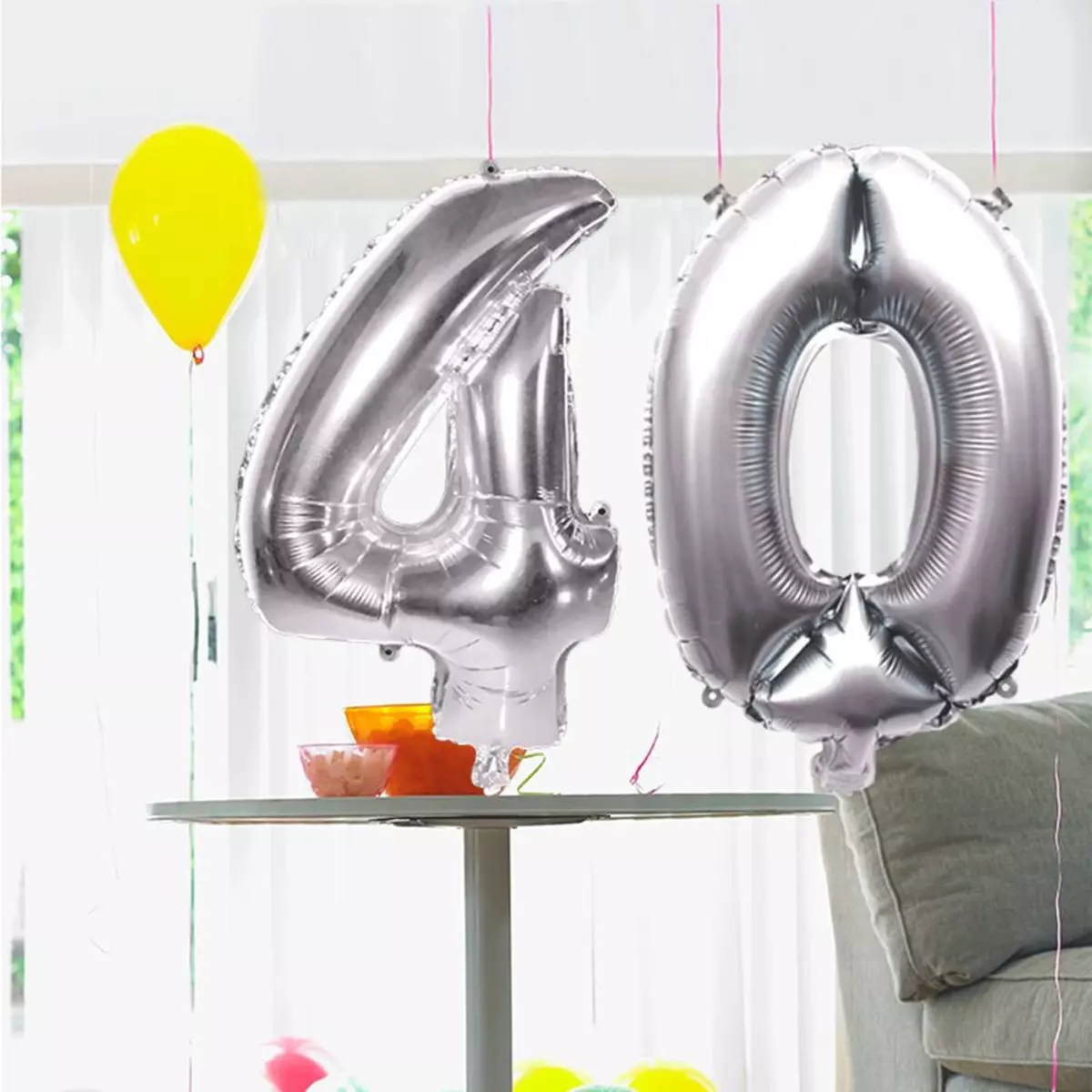 Les Trésors De Lily Ballon Métallique 'Chiffre 4' Argenté 1 M [Q4530]