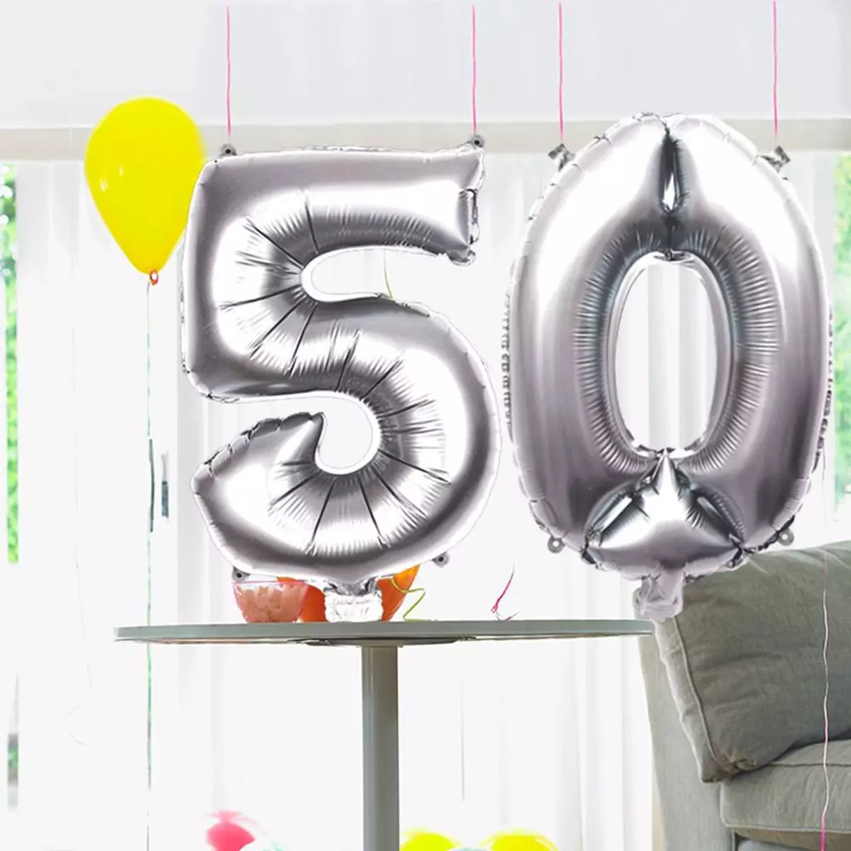 Les Trésors De Lily Ballon Métallique 'Chiffre 5' Argenté 1 M [Q4531]