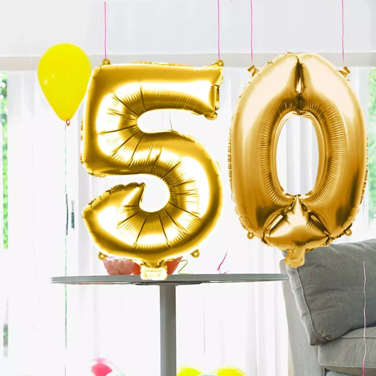Les Trésors De Lily Ballon Métallique 'Chiffre 5' Doré 1 M [Q4541]