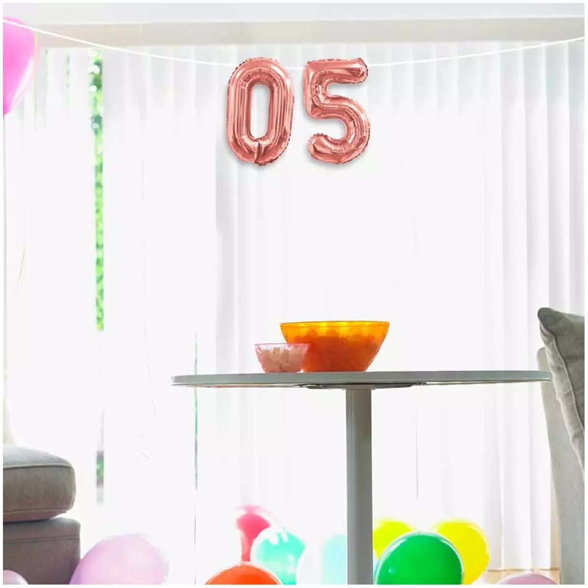 Les Trésors De Lily Ballon Métallique 'Chiffre 5' Doré Rosé 35 Cm [Q5461]