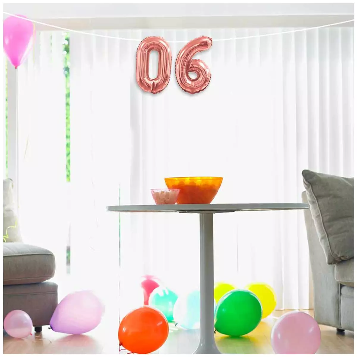 Les Trésors De Lily Ballon Métallique 'Chiffre 6' Doré Rosé 35 Cm [Q5462]