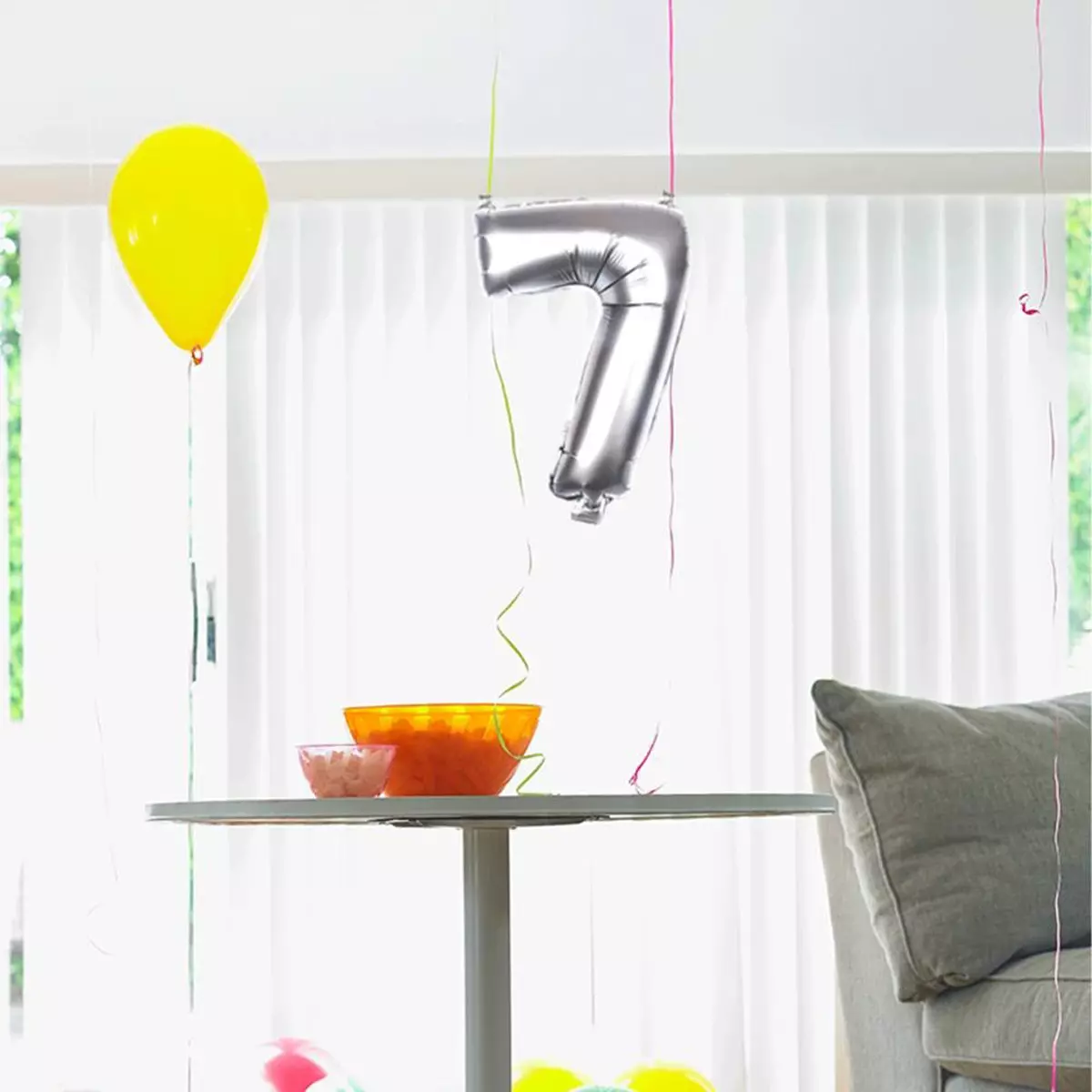 Les Trésors De Lily Ballon Métallique 'Chiffre 7' Argenté 35 Cm [Q4523]