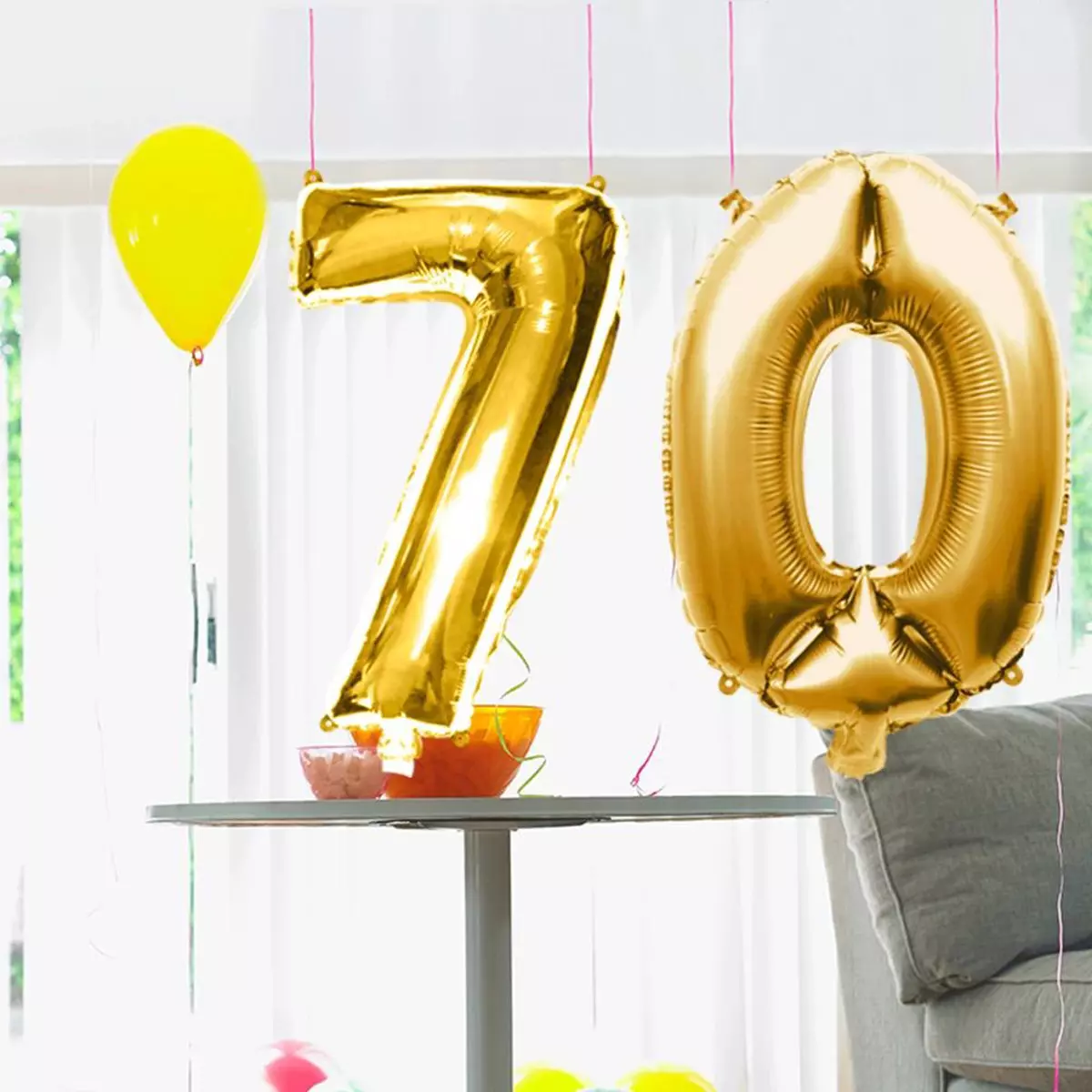 Les Trésors De Lily Ballon Métallique 'Chiffre 7' Doré 1 M [Q4543]