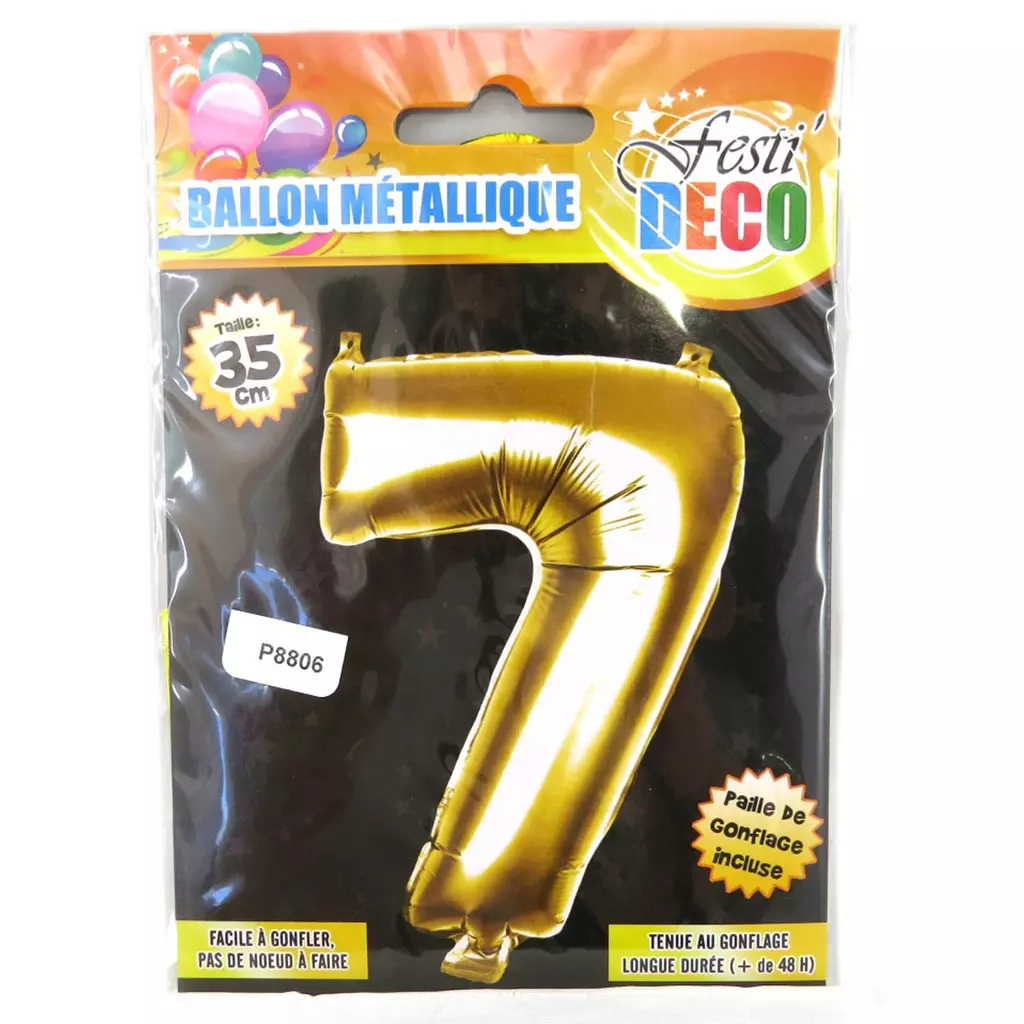 les trésors de lily Ballon métallique 'Chiffre 7' doré 35 cm [P8806]