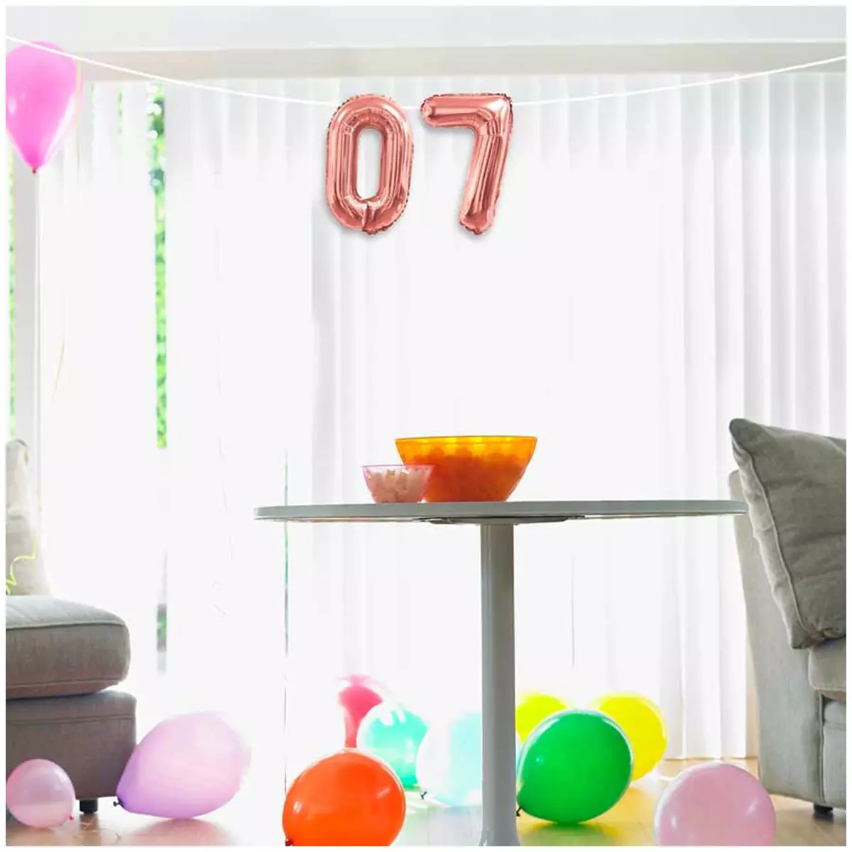 Les Trésors De Lily Ballon Métallique 'Chiffre 7' Doré Rosé 35 Cm [Q5463]