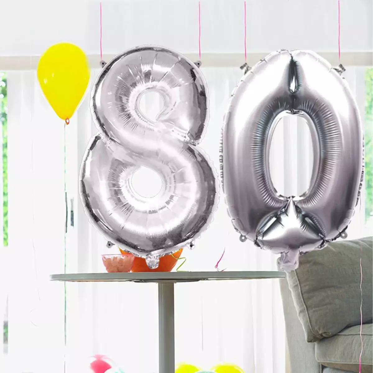 Les Trésors De Lily Ballon Métallique 'Chiffre 8' Argenté 1 M [Q4534]