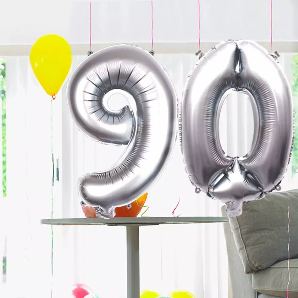 Les Trésors De Lily Ballon Métallique 'Chiffre 9' Argenté 1 M [Q4535]