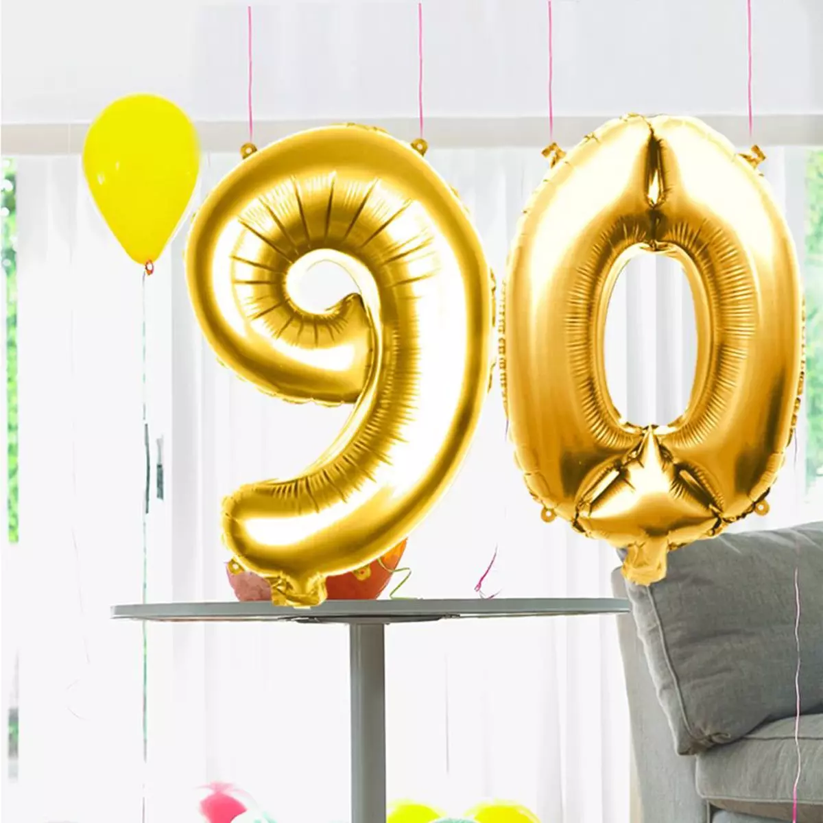 Les Trésors De Lily Ballon Métallique 'Chiffre 9' Doré 1 M [Q4545]