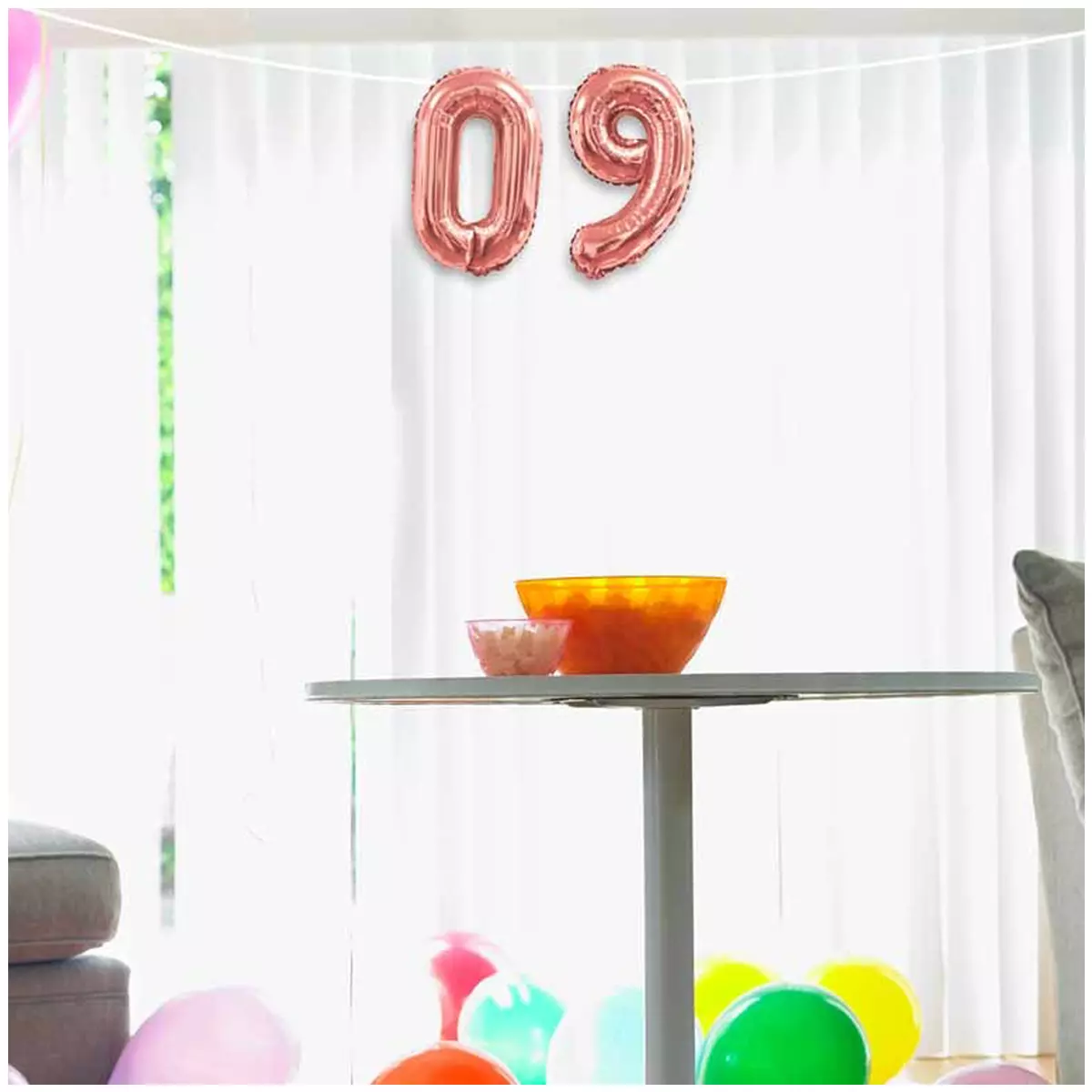 Les Trésors De Lily Ballon Métallique 'Chiffre 9' Doré Rosé 35 Cm [Q5465]