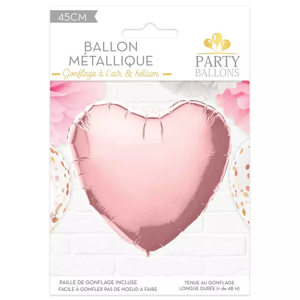 les trésors de lily Ballon métallique 'Coeur' rosé 45 cm [A0405]