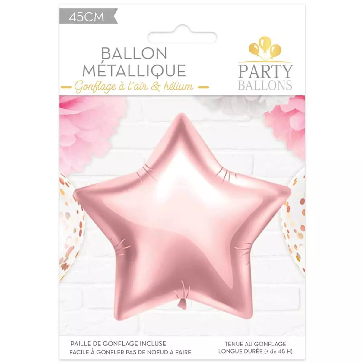 les trésors de lily Ballon métallique 'Etoile' rosé 45 cm [A0406]