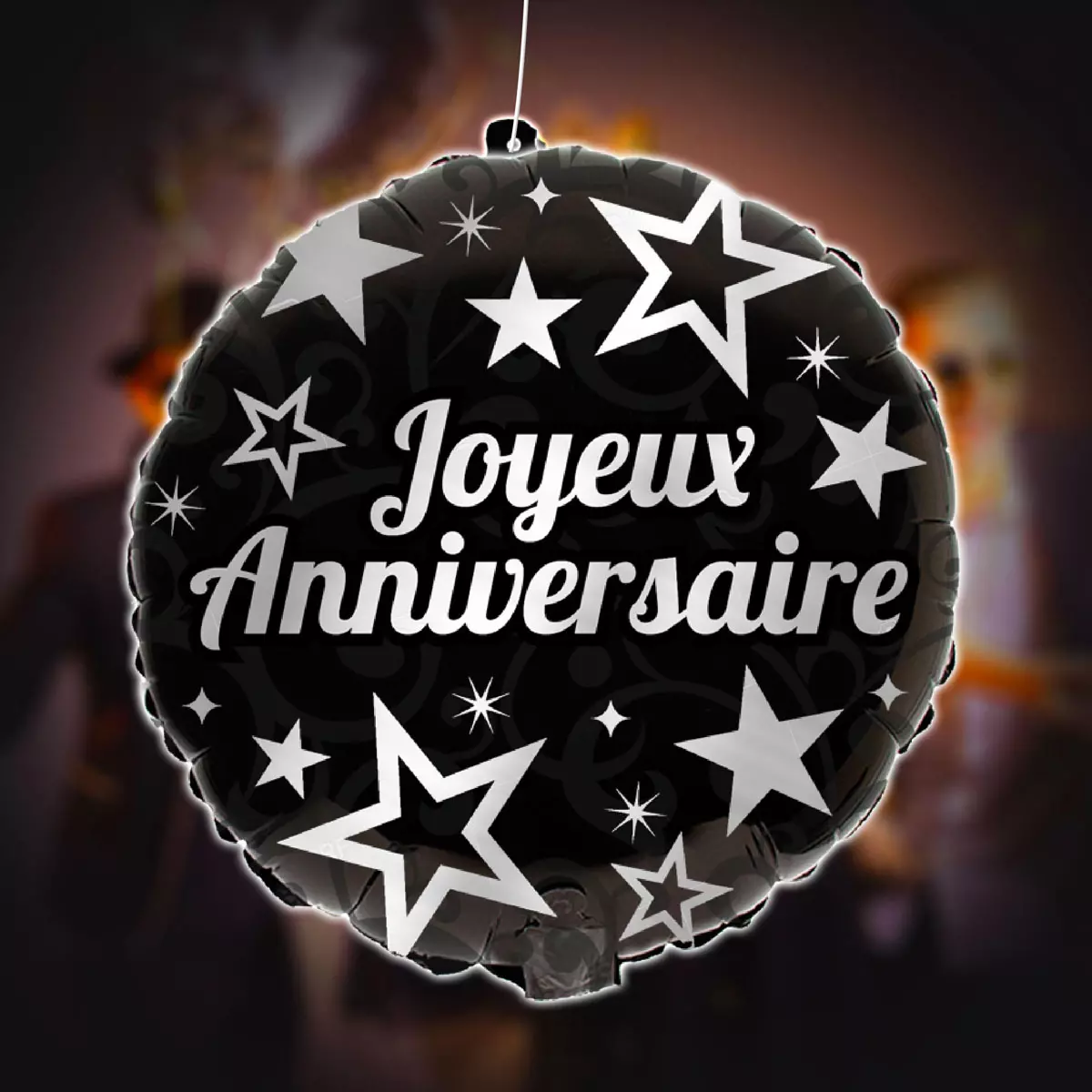 Les Trésors De Lily Ballon Métallique 'Joyeux Anniversaire' Noir Argenté 45 Cm [P8503]