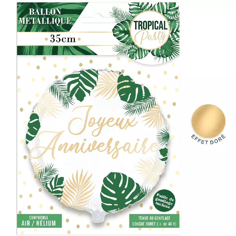 Les Trésors De Lily Ballon Métallique 'Joyeux Anniversaire' Tropical 35 Cm [A2631]