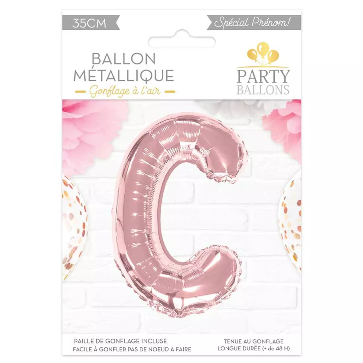 les trésors de lily Ballon métallique 'Lettre C' rosé 35 cm [A0433]