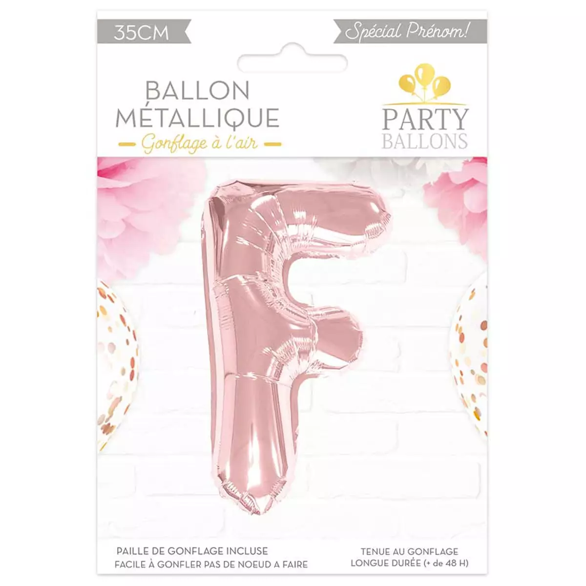 les trésors de lily Ballon métallique 'Lettre F' rosé 35 cm [A0436]