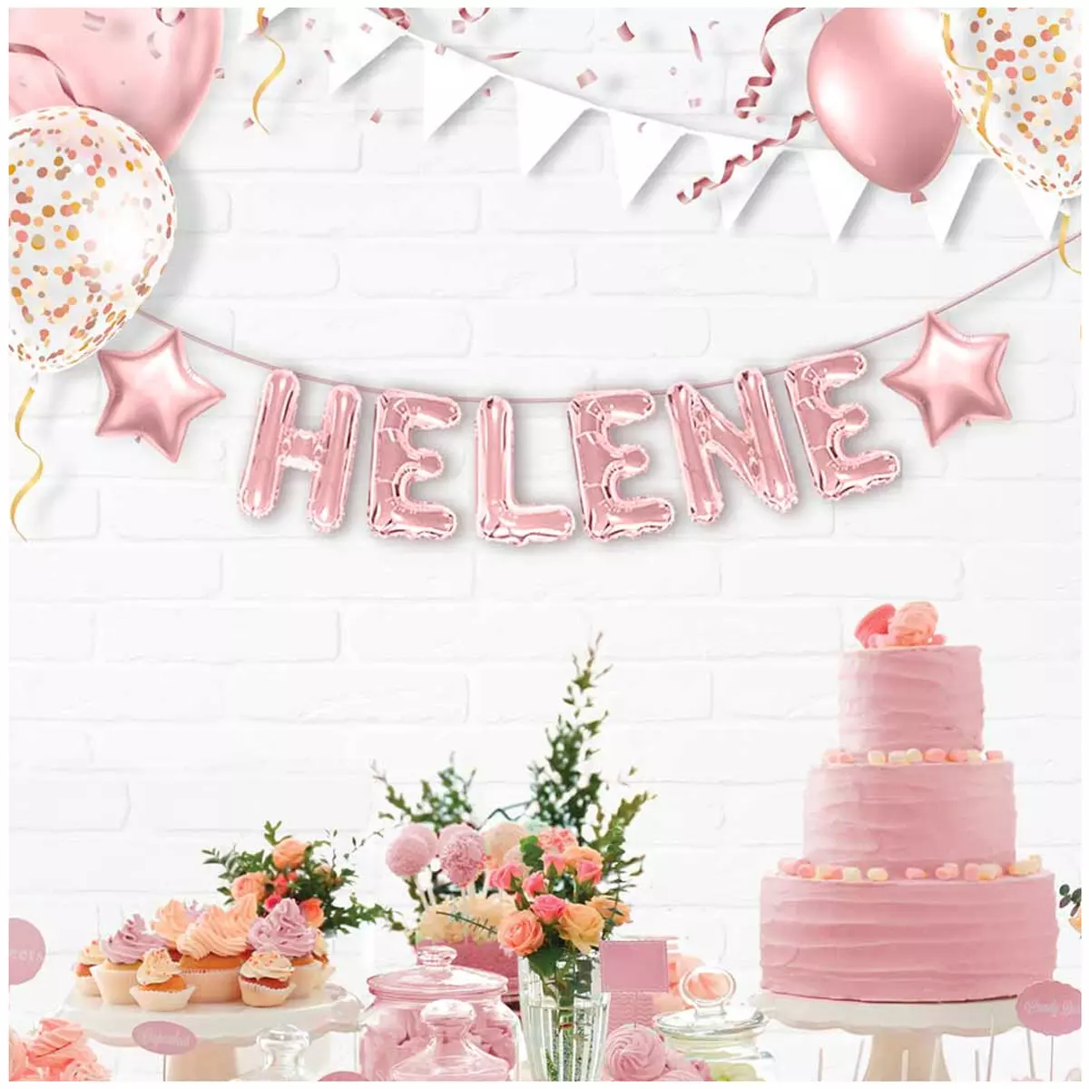 Les Trésors De Lily Ballon Métallique 'Lettre H' Rosé 35 Cm [A0438]